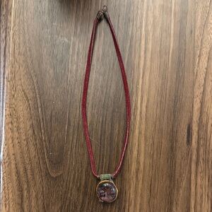 Elegant Red Necklace with Pendant